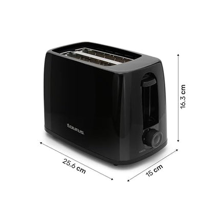 Tostador de Pan Taurus Capacidad de 2 Rebanadas Color Negro Modelo LUCER