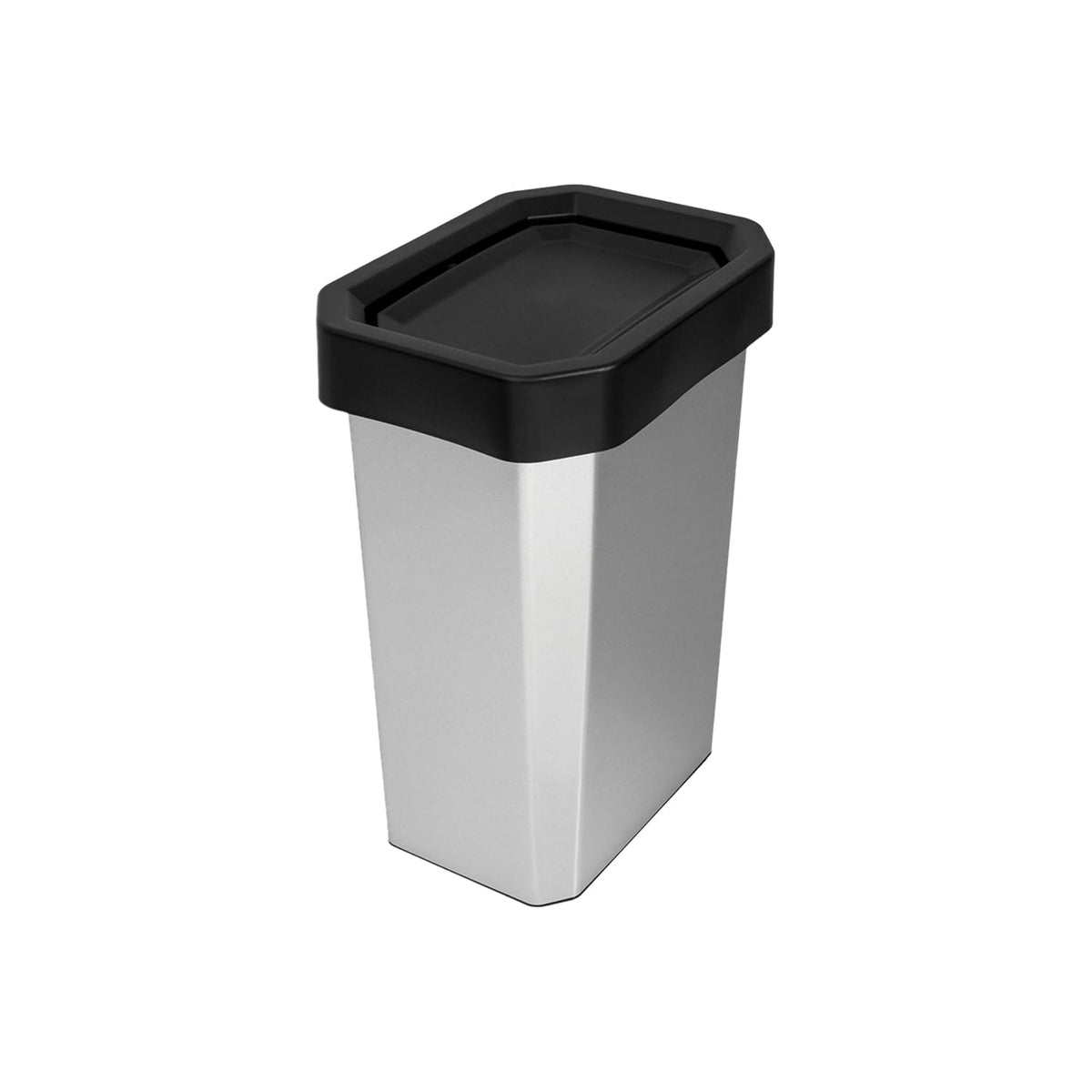 26 L Bote de Basura con Tapa Vaivén y Acabado Negro Metalizado IML, Diseño Compacto y Elegante para Cocina, Baño y Oficina, Fácil Limpieza y Alta Durabilidad | Estra - 26 L.