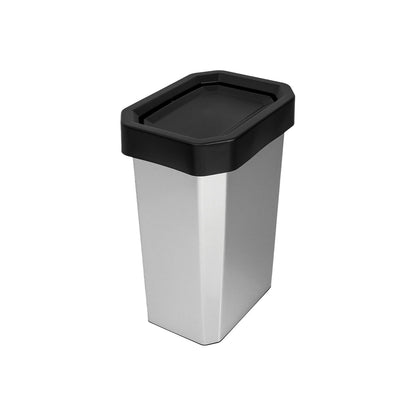 26 L Bote de Basura con Tapa Vaivén y Acabado Negro Metalizado IML, Diseño Compacto y Elegante para Cocina, Baño y Oficina, Fácil Limpieza y Alta Durabilidad | Estra - 26 L.