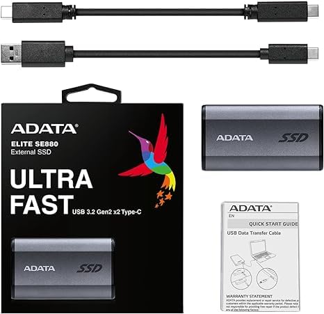 ADATA Unidad SSD EXT SE880 500GB USB-C 3.2 Gris (AELI-SE880-500GCGY)