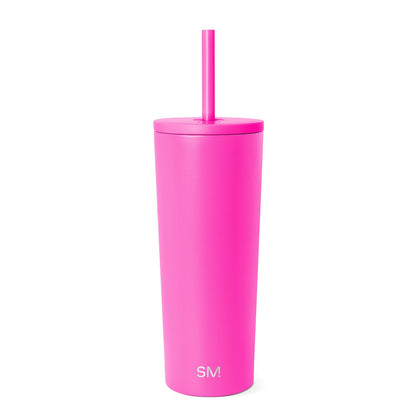Simple Modern Classic Vaso Térmico con Popote y Tapa Abatible - 710 ml - Frambuesa