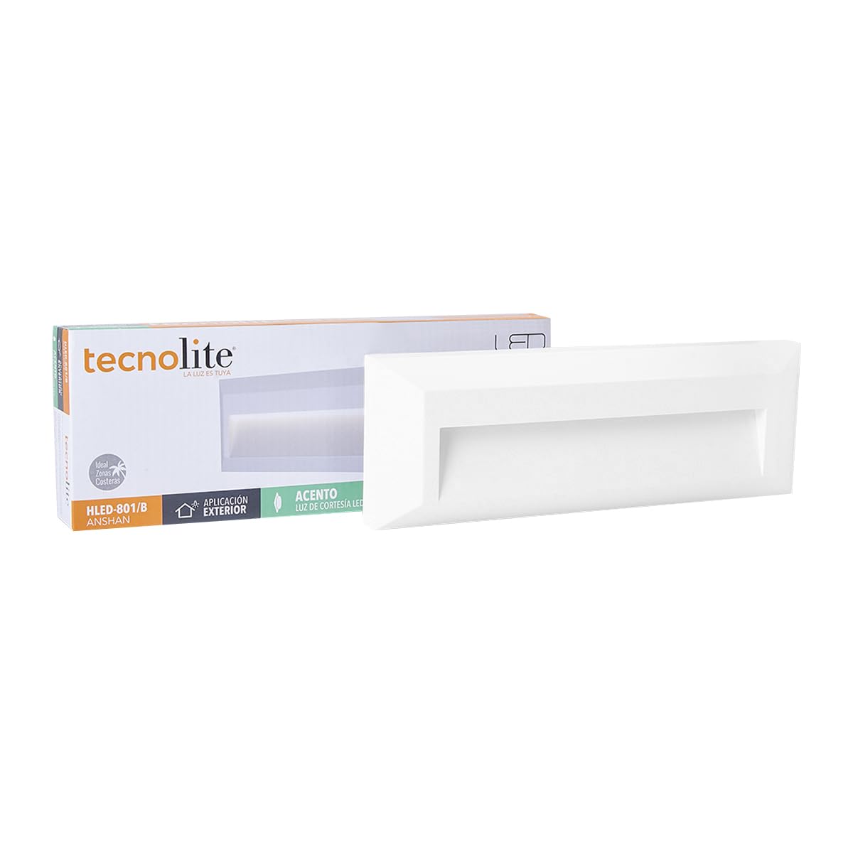 Tecnolite - Lámpara de exterior LED para sobreponer, 1.5 W, Luz blanca neutra, ideal zona costera