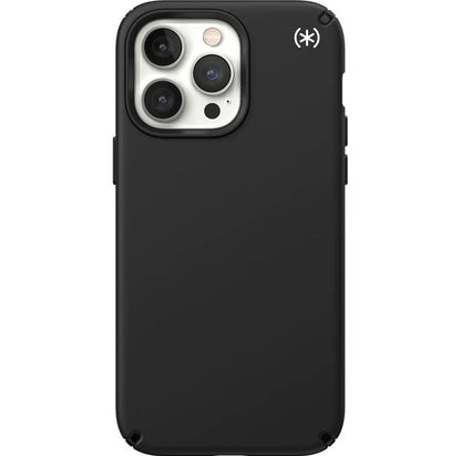 Speck Presidio2 Pro Funda Compatible con iPhone 14 Pro, Protección Caídas 4m, Bisel Elevado, Protección Antimicrobiana - Negro/Blanco