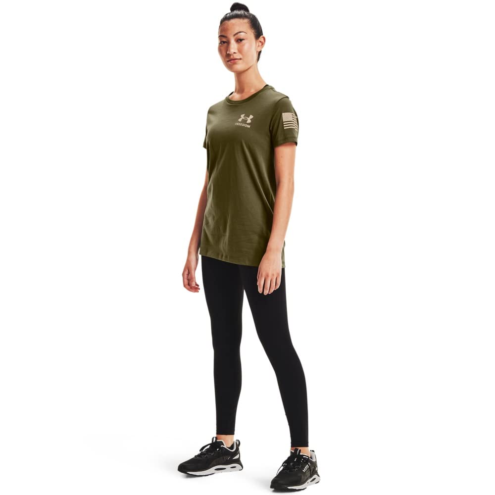 Under Armour Nueva Camiseta con Bandera de la Libertad Camisa Mujer
