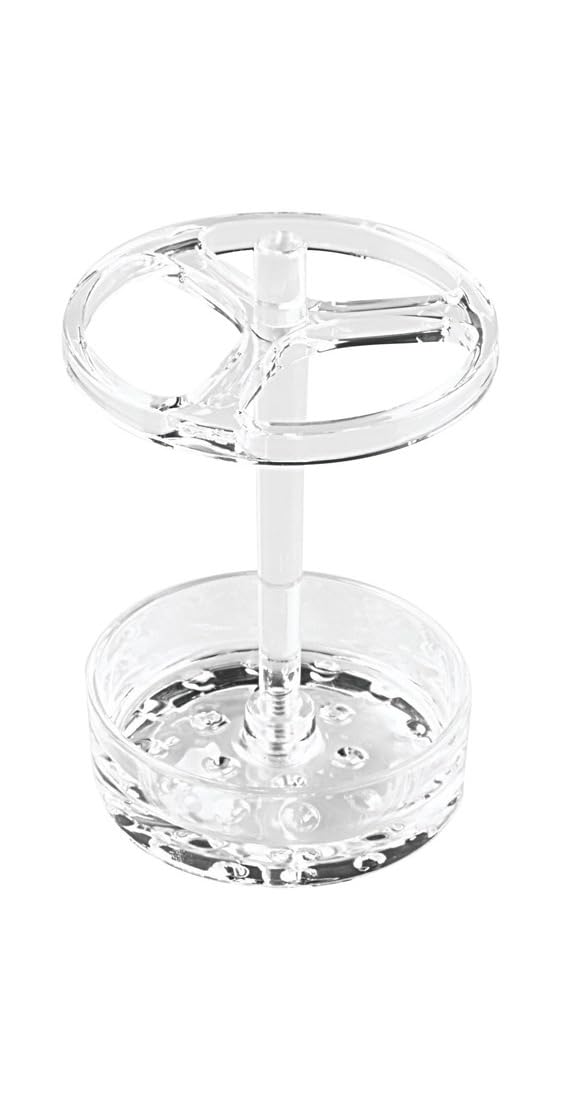 InterDesign Eva Soporte para cepillos de Dientes, Gran portacepillos en plástico, Organizador de baño para cepillos dentales, Transparente