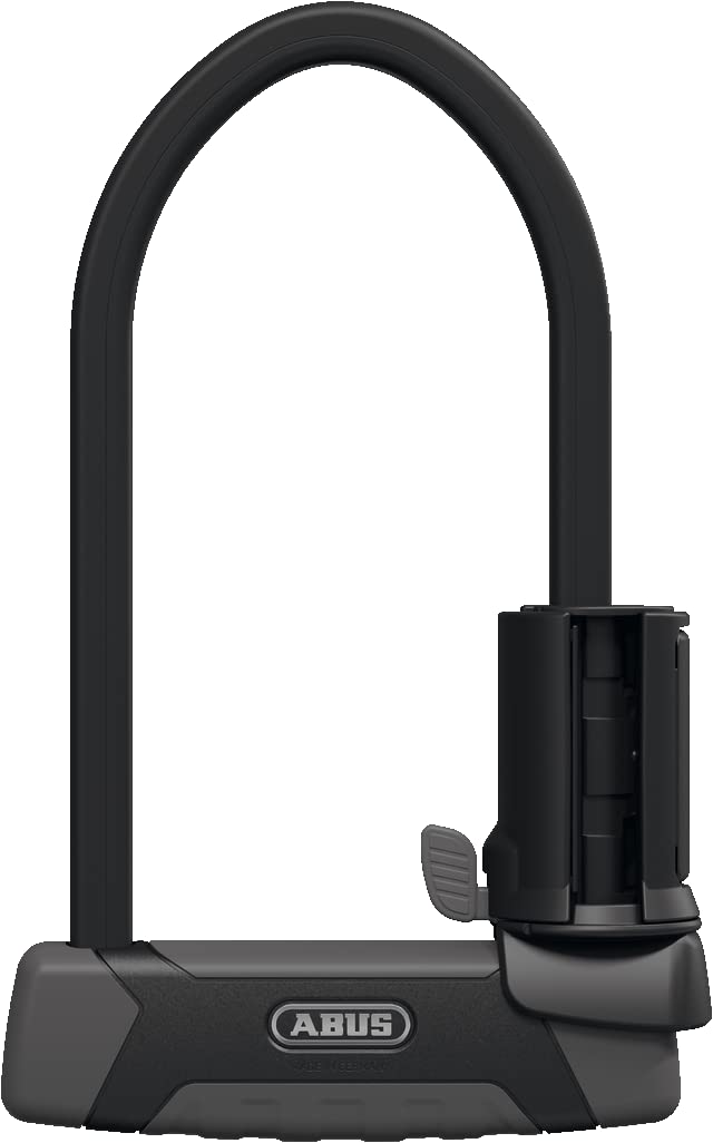 ABUS U-Lock Granit XPlus 540 y SH B Soporte para bicicleta con cilindro XPlus como protección contra manipulaciones y llave iluminada, ABUS Nivel de seguridad 15, negro, negro/gris, 30 cm