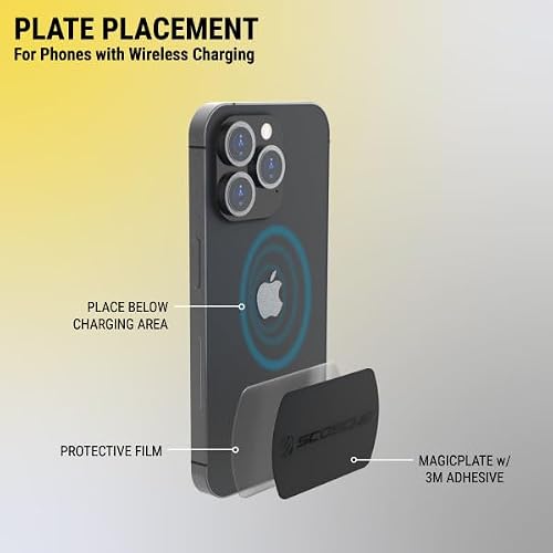 Scosche MPLT44THK2-BP0 MagicMount - Kit de Placa de Metal de Repuesto para teléfono, Placas de Metal Gruesas Extra Fuertes para Soporte magnético para teléfono Celular para Automóvil, Universal con Todos
