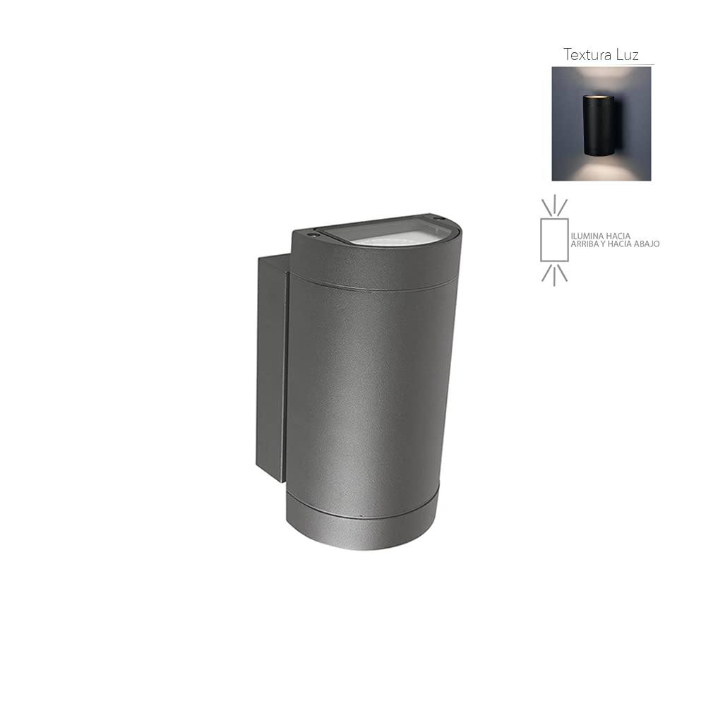 Tecnolite Lámpara de Exterior LED para Sobreponer HLED-843/30/G, 14.5 W, Luz Cálida Brillante, Gris