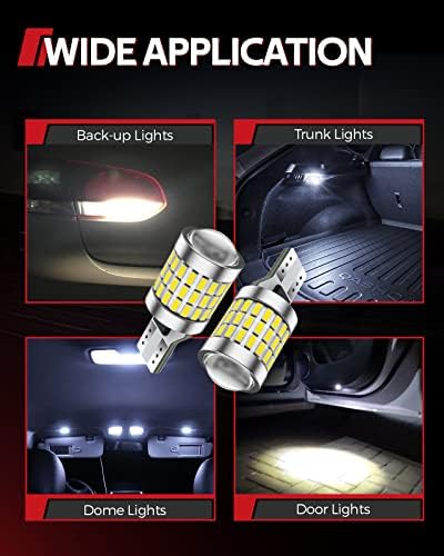 Torchbeam 912 921 T15 Foco LED de Marcha Atrás 1800 Lúmenes 6000K Xenón Blanco Superbrillante, Paquete de 2