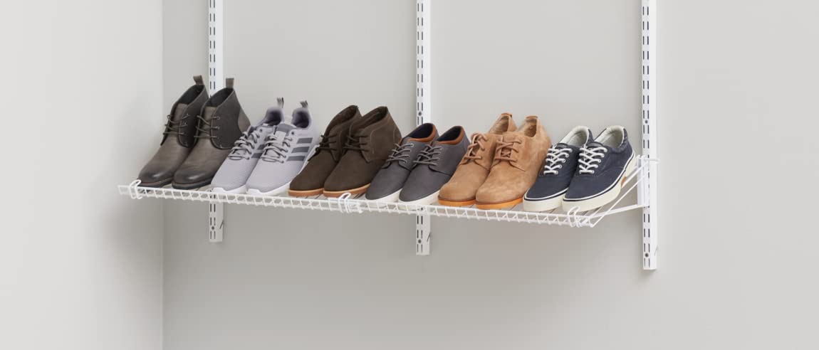 Rubbermaid - Estantería Personalizable para Zapatos de Pared, Color Blanco, para hogar, clóset, lavandería, organización de Lino