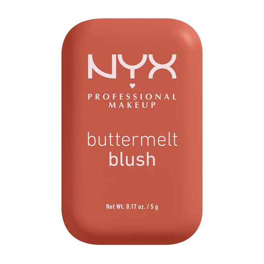 NYX Professional Makeup Buttermelt Blush, rubor en polvo de alta pigmentación, fórmula vegana, manteca de mango, almendra y karité, acabado suave hasta por 12H, 5g – Tono Feeling Butta (Rosa oscuro)