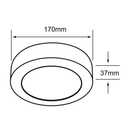 Tecnolite Lámpara Plafón LED de Sobreponer 12 W, Luz Suave Cálida, Interiores, No atenuable, LED integrado