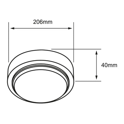 Tecnolite Lámpara Plafón LED de Sobreponer 10 W, Luz Suave Cálida, Interiores, No atenuable, LED integrado