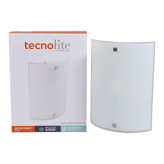 Tecnolite - Lámpara de Pared Arbotante Cristal, Potencia Máx. 60 W, 1 Base E27, Sobreponer, No incluye foco