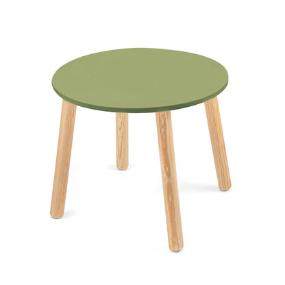 DUDUK Mesa Circular Infantil de Madera, Acabado Mate, 2 a 9 años - Infantil - Verde
