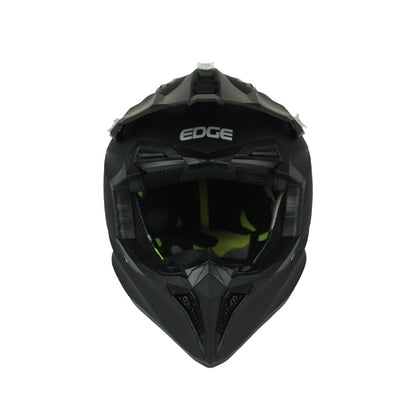 Edge Helmets Cross Wild Casco Moto Integral, para Hombre, Certificado Dot, Chico, Negro