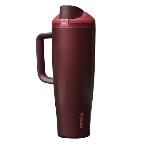 Owala FreeSip - Vaso de acero inoxidable, 40 onzas, color rojo y negro