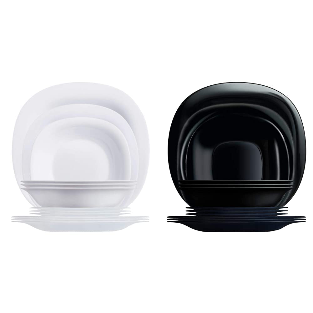 Luminarc Carine Vajilla de Vidrio Opal 12 Piezas - Blanca - Vajilla + Vajilla