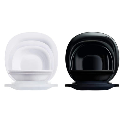 Luminarc Carine Vajilla de Vidrio Opal 12 Piezas - Blanca - Vajilla + Vajilla