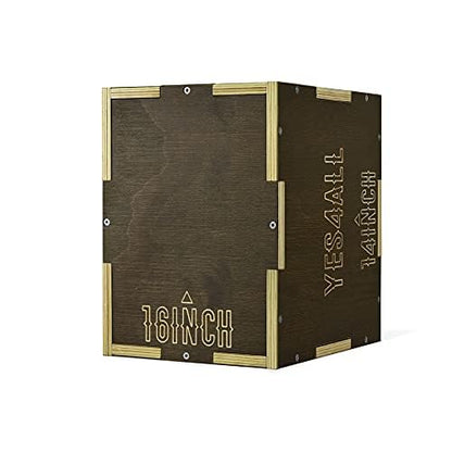 Yes4All Plyo Box, caja de madera 3 en 1 para gimnasio en casa, estocadas, sentadillas, inmersiones