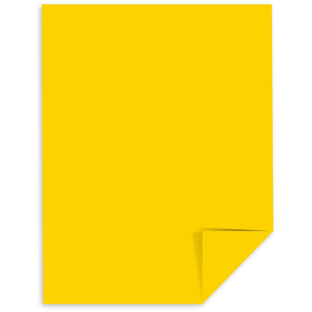 Astrobrights(R) Cubierta Stock, 8 1/2" x 11 pulgadas, 65 libras, amarillo solar, paquete de 250 hojas, 21738