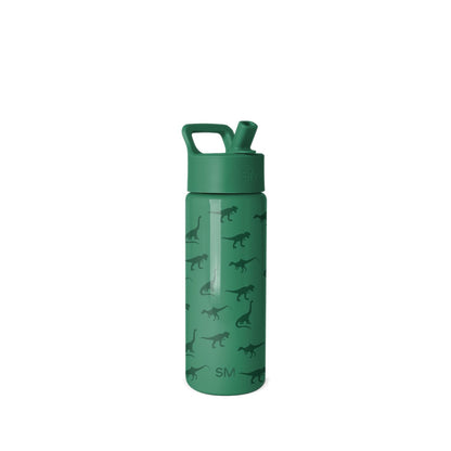 Simple Modern Summit Botella Infantil con Popote, 18 oz, Diseños Infantiles - -Dino World - 0.5 Litros