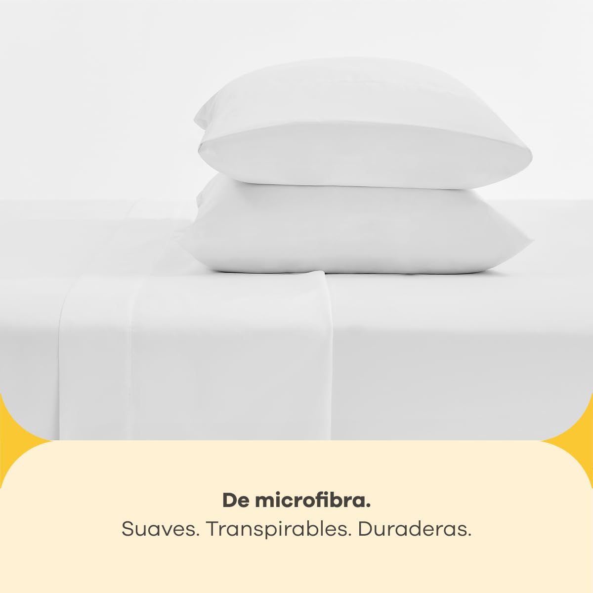 Nooz Juego de Sábanas Essential Microfibra Suaves y Fáciles de Lavar, Blanco, Tamaño Queen, NOSH1003
