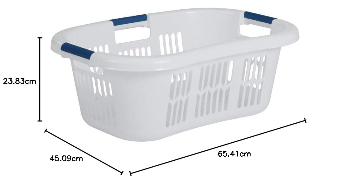 Rubbermaid Commercial Products – Cesto para Ropa Sucia y Organizador de Lavandería, Canasta de Plástico para el Hogar, de 52 L, Blanco FG299787WHT