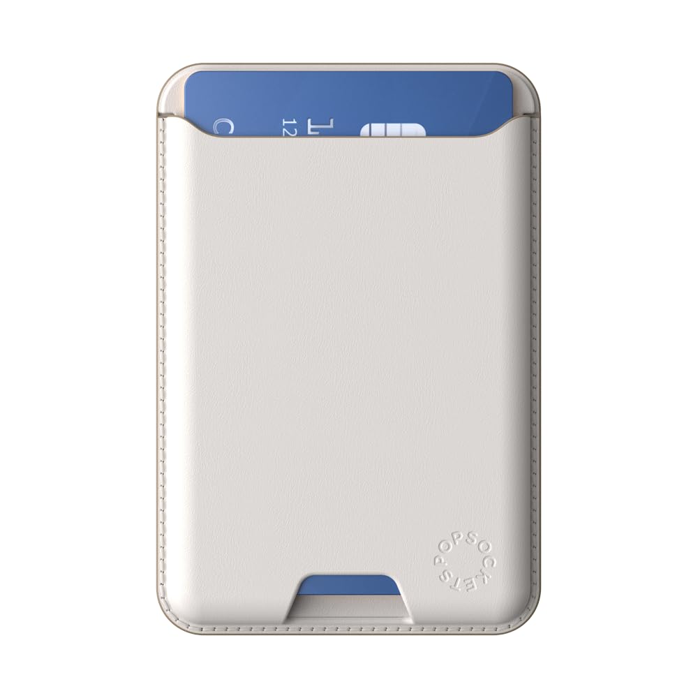 PopSockets Softgoods - portafolios de teléfono y Anillo Adaptador para MagSafe, Soporte para Tarjetas de teléfono, Compatible con Carga inalámbrica, portafolios Compatible con MagSafe® - Horchata