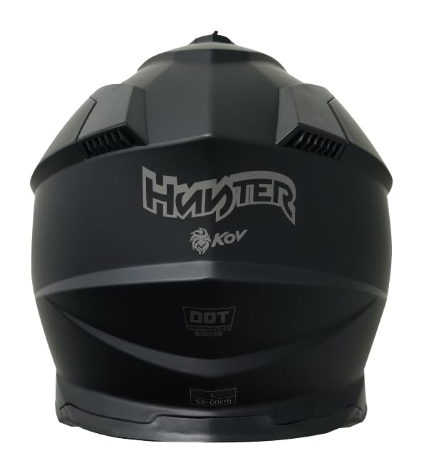 KOV Casco Hunter Negro Mate Motocross Certificado Dot ATV