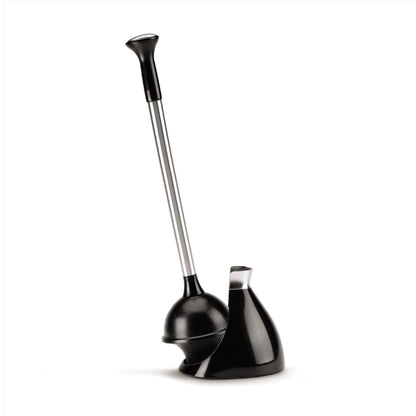 Simplehuman, Desatascador y Estantería, Acero Inoxidable, Negro - Negro