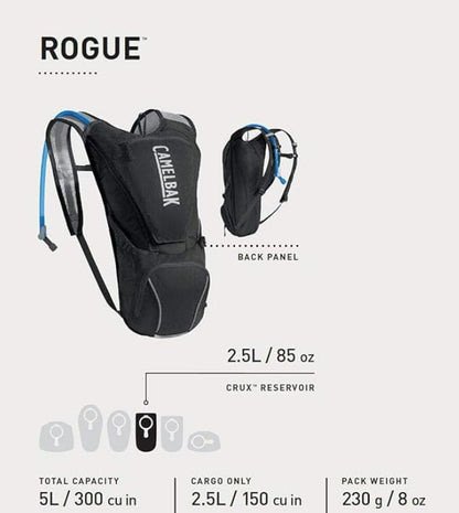 CamelBak Rogue Paquete de hidratación 85 onzas, Negro/Grafito