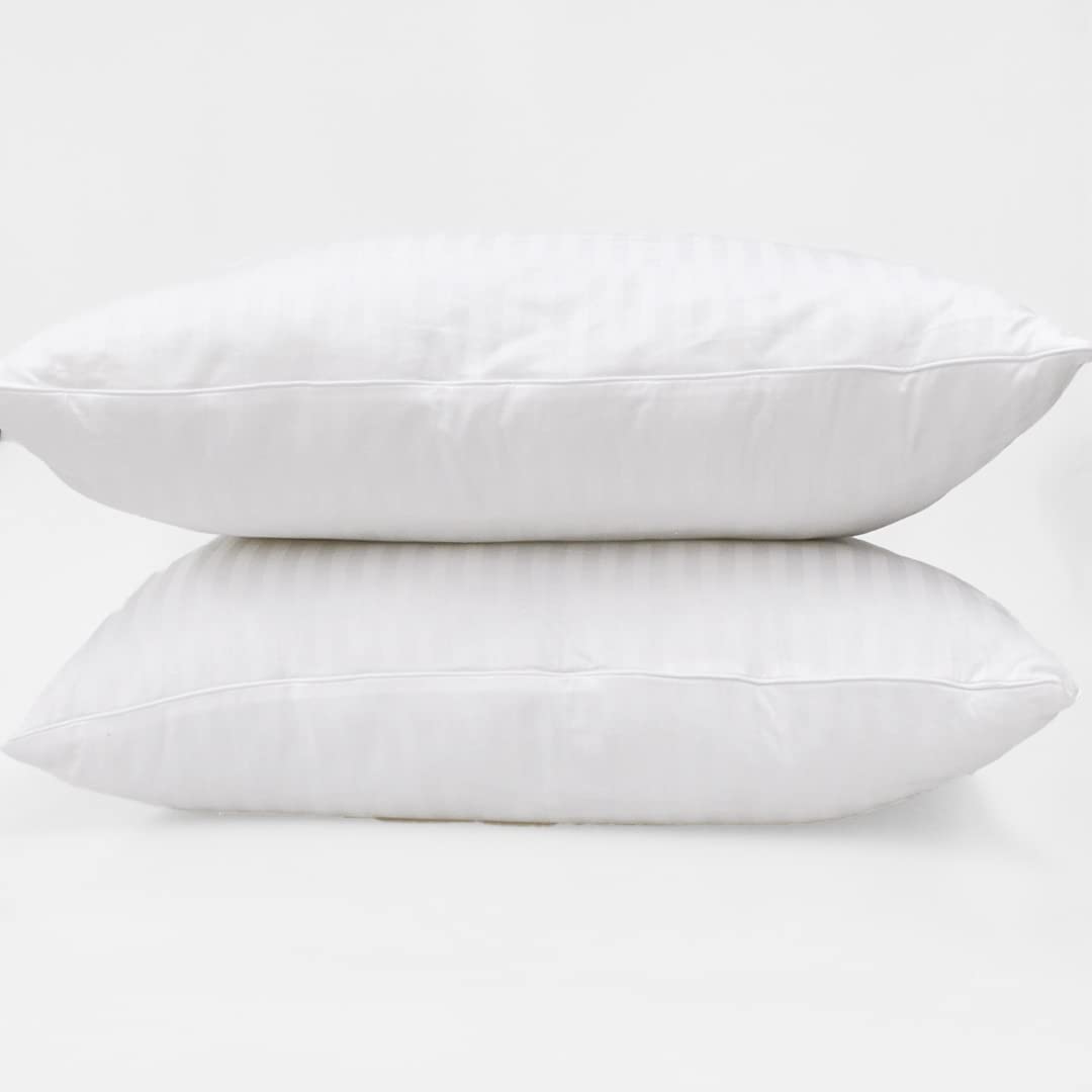 Spring Air Paquete de 2 Almohadas 100% Algodón Firme con Relleno 100% Poliéster, Medida Estándar, Color Blanco