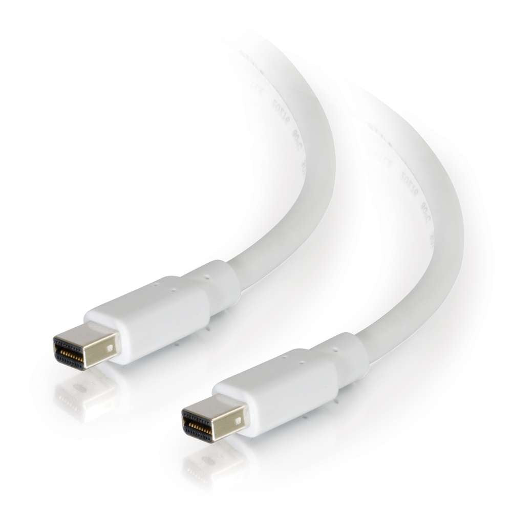 C2G 54411 Mini DisplayPort Cable M/M - Digital Audio Video, White (6 Feet, 1.82 Meters)