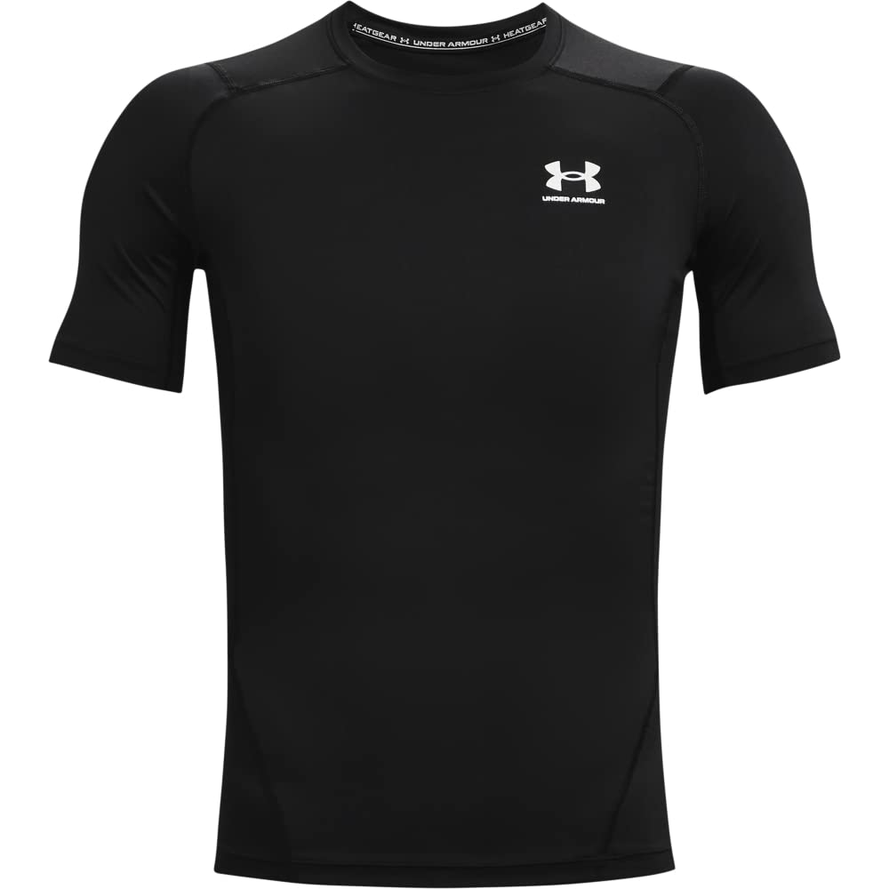 Under Armour HeatGear Camiseta de Compresión para Hombre - Negro (Black - White - 001) - M