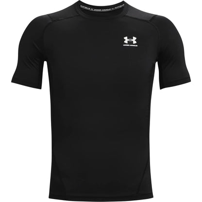 Under Armour HeatGear Camiseta de Compresión para Hombre - Negro (Black - White - 001) - M