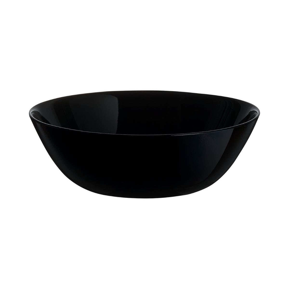 Luminarc 307-5974 Juego de 6 Platos Hondos o Bowls para Sopa, Diseño Cuenco Moderno de Cerámica, Color Negro, 16 cm, Colección Zelie Arcopal, Hecho en Francia