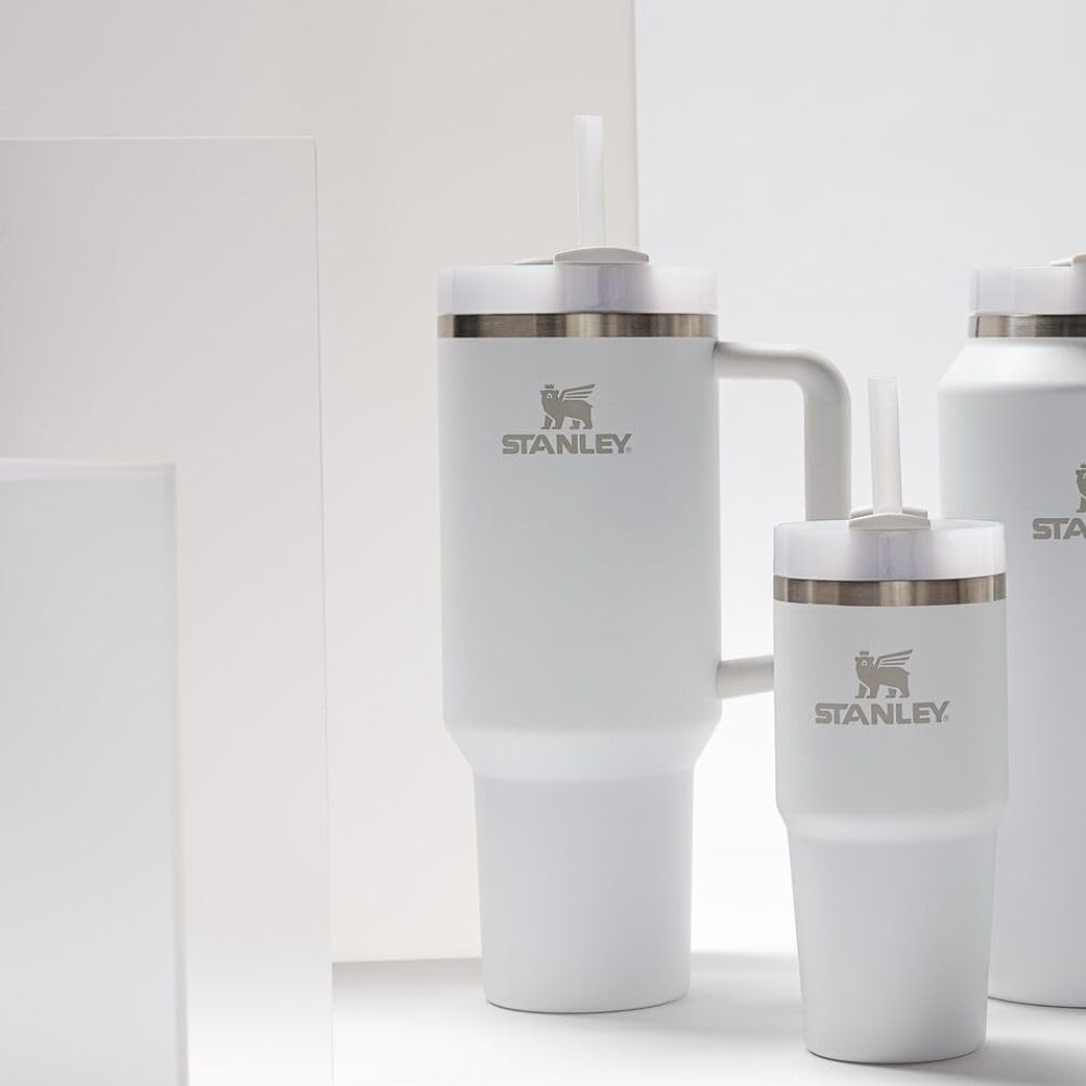 Stanley Quencher Frost 40 Onzas - Vaso de acero inoxidable aislado al vacío, con agarradera tapa y popote, termo para bebidas calientes y frías, 1.180 L