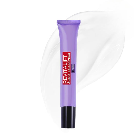 L'Oreal Paris Revitalift Ácido Hialurónico Crema de Ojos, Hidrata Intensamente y Rellena Líneas de Expresión, 15 ml.