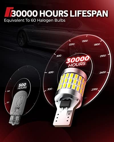 Torchbeam 912 921 T15 Foco LED de Marcha Atrás 1800 Lúmenes 6000K Xenón Blanco Superbrillante, Paquete de 2