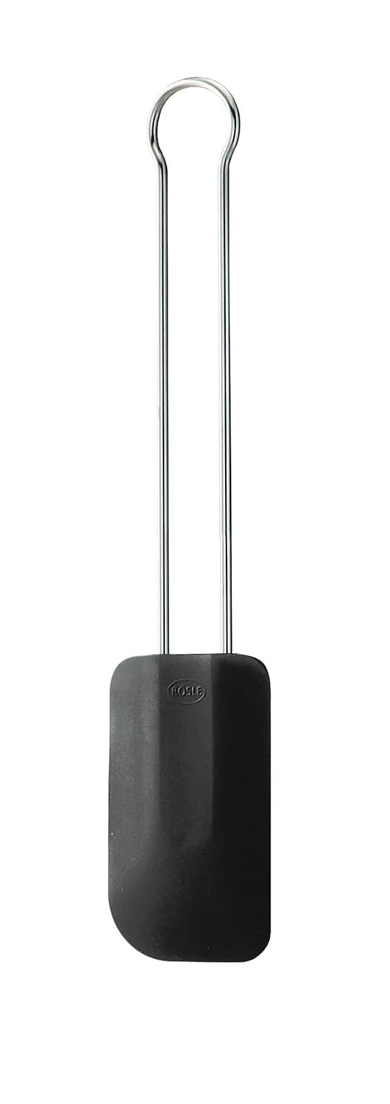 Rösle 12436 Espátula flexible dura y suave de acero inoxidable y silicona, 10 pulgadas, color negro