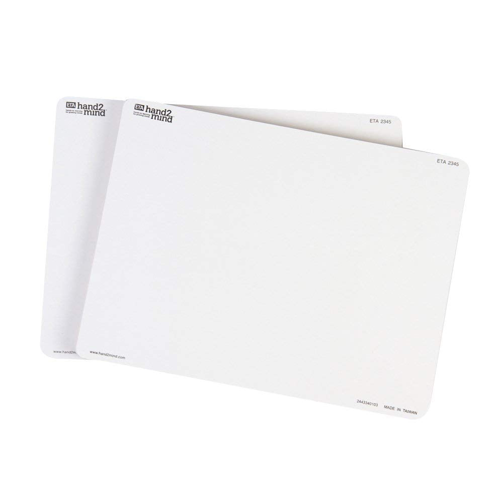 hand2mind 2345 Pizarras blancas de escritura y borrado, Pizarra blanca pequeña para estudiantes, Pizarras de borrado en seco, Pizarra blanca portátil, Material para el aula (Pack de 10)