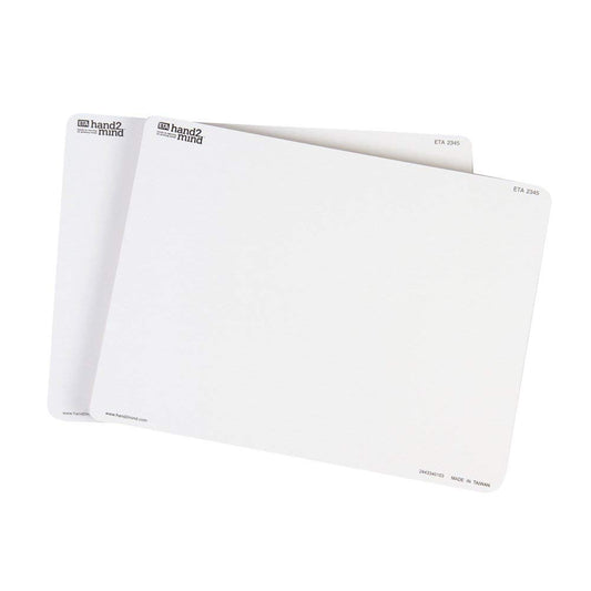hand2mind 2345 Pizarras blancas de escritura y borrado, Pizarra blanca pequeña para estudiantes, Pizarras de borrado en seco, Pizarra blanca portátil, Material para el aula (Pack de 10)
