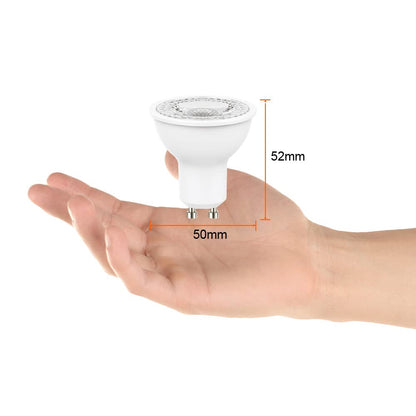 Tecnolite - Focos Ahorradores LED, Pack 8 Piezas, Material de Plástico, Base: GU10 Tipo de Luz Suave Cálida con 5.5 Watts y 3,000 Kelvins, Terminado Blanco, Iluminación Interior