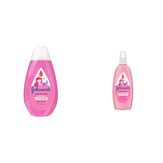 Johnson's Baby Shampoo Johson's Gotas De Brillo 750 Ml, color, 750 ml, pack of/paquete de + Spray desenredante Gotas De Brillo 200 ml