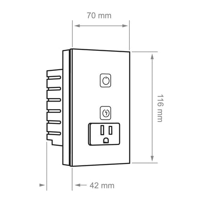 Tecnolite Connect - Apagador con Contacto Inteligente WiFi 1 Botón Táctil y 1 Enchufe, Cable Neutro, Compatible con App móvil, Alexa, Google y Siri