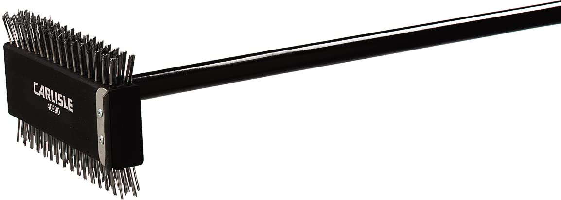 SPARTA 4029000 - Cepillo para Polvo para Parrilla de Acero Inoxidable, raspador para Parrilla con cerdas de Metal, 30.5 Pulgadas, Color Negro