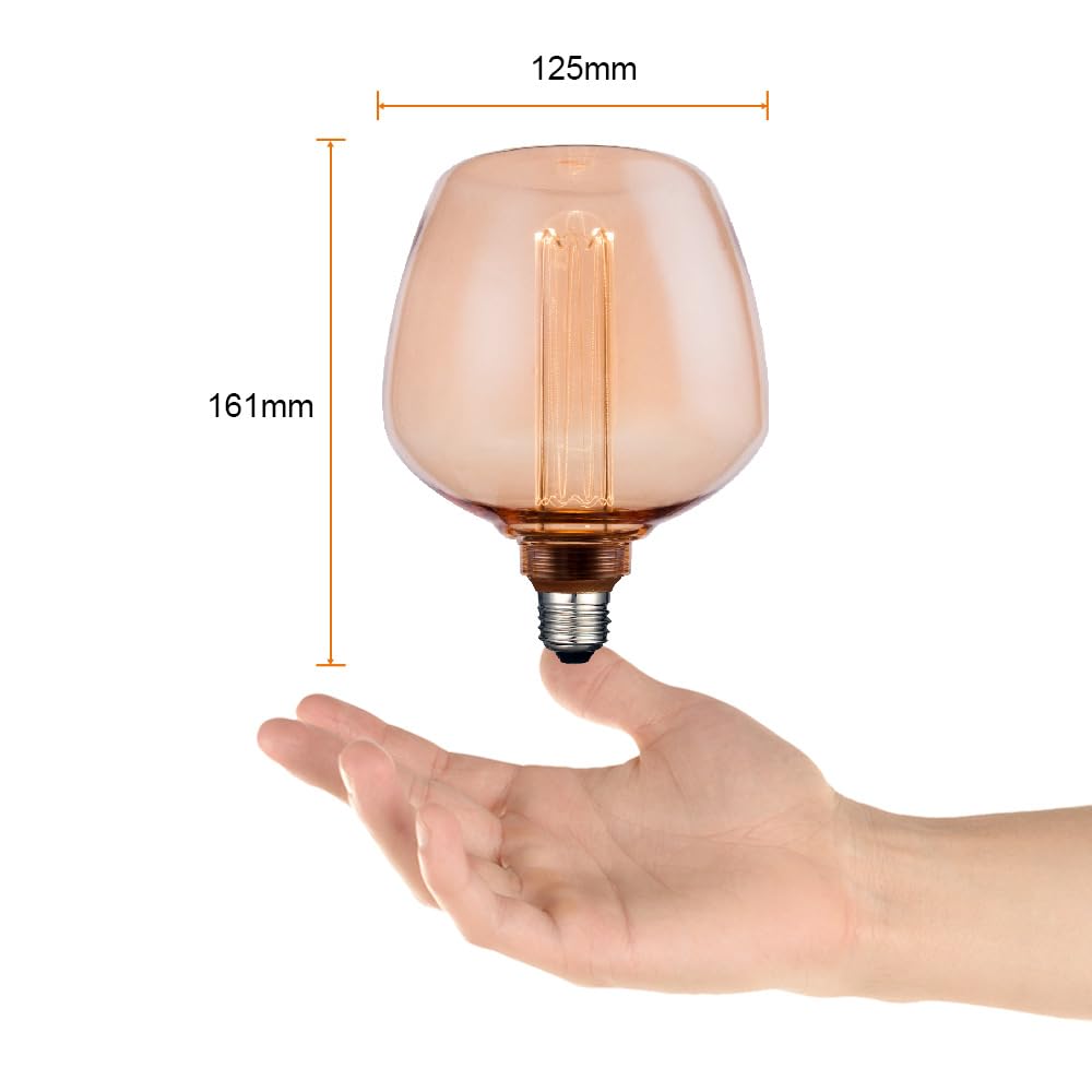 Tecnolite - Foco Copa Vintage LED 3.5 W, Luz Ámbar, Base E27, Atenuable