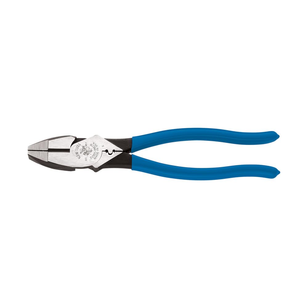 Klein Tools Pinzas de Electricista 9 Pulg Mangos Luminiscentes - Corte HD con crimpado - Conductor