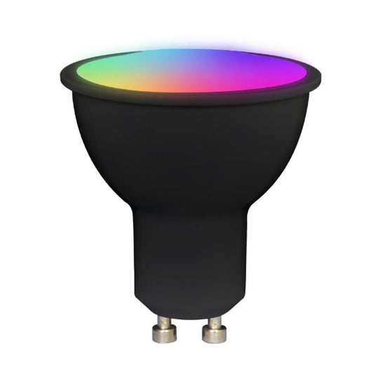 Tecnolite Connect Beam Smart RGB, Foco GU10 Inteligente Wi-Fi LED 5 W , Base GU10, Luz RGB + Blanca, Atenuable, Bombilla Inteligente Compatible con Alexa, Google Assistant, Atajos de Siri y App móvil